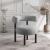 Bordeaux Boucle Fabric Accent Chair with Matte Black Base