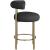 Bordeaux Boucle Fabric Stool with Brushed Brass Base