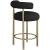 Bordeaux Boucle Fabric Stool with Brushed Brass Base