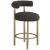 Bordeaux Boucle Fabric Stool with Brushed Brass Base