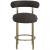 Bordeaux Boucle Fabric Stool with Brushed Brass Base