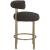Bordeaux Boucle Fabric Stool with Brushed Brass Base