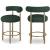 Bordeaux Boucle Fabric Stool with Brushed Brass Base