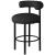 Bordeaux Boucle Fabric Stool with Matte Black Base