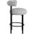 Bordeaux Boucle Fabric Stool with Matte Black Base
