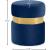 Hailey Velvet Ottoman/Stool with Stainless Steel Band