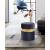 Hailey Velvet Ottoman/Stool with Stainless Steel Band