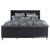 Alderwood Velvet/Wood Panel Bed