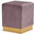 Jax Velvet Ottoman/Stool with Stainless Steel Base