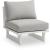 Maldives Outdoor Patio Waterproof Fabric Modular Accent Armless Chair with White Aluminum Frame