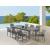 Maldives Outdoor Patio Mesh Waterproof Fabric Dining Arm Chair with Dark Grey Aluminum Frame
