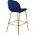 Paris Velvet Counter Stool with Polished Gold Metal Frame