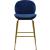 Paris Velvet Counter Stool with Polished Gold Metal Frame