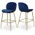 Paris Velvet Counter Stool with Polished Gold Metal Frame