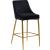 Karina Velvet Counter Stool with Polished Gold Metal Frame