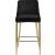 Karina Velvet Counter Stool with Polished Gold Metal Frame