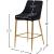 Karina Velvet Counter Stool with Polished Metal Frame