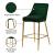 Karina Velvet Counter Stool with Polished Metal Frame