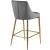 Karina Velvet Counter Stool with Polished Metal Frame