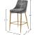 Karina Velvet Counter Stool with Polished Gold Metal Frame
