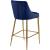 Karina Velvet Counter Stool with Polished Metal Frame