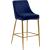 Karina Velvet Counter Stool with Polished Gold Metal Frame