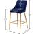 Karina Velvet Counter Stool with Polished Gold Metal Frame
