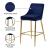 Karina Velvet Counter Stool with Polished Gold Metal Frame