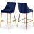 Karina Velvet Counter Stool with Polished Metal Frame