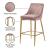 Karina Velvet Counter Stool with Polished Gold Metal Frame