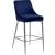 Karina Velvet Counter Stool with Polished Metal Frame