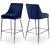 Karina Velvet Counter Stool with Polished Chrome Metal Frame