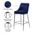 Karina Velvet Counter Stool with Polished Chrome Metal Frame