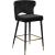 Kelly Velvet Counter Stool with Black Metal Legs & Gold Tips
