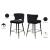 Kelly Velvet Counter Stool with Black Metal Legs & Gold Tips