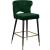 Kelly Velvet Counter Stool with Black Metal Legs & Gold Tips