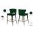 Kelly Velvet Counter Stool with Black Metal Legs & Gold Tips