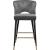 Kelly Velvet Counter Stool with Black Metal Legs & Gold Tips