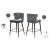 Kelly Velvet Counter Stool with Black Metal Legs & Gold Tips