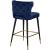 Kelly Velvet Counter Stool with Black Metal Legs & Gold Tips