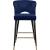 Kelly Velvet Counter Stool with Black Metal Legs & Gold Tips