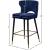 Kelly Velvet Counter Stool with Black Metal Legs & Gold Tips