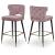 Kelly Velvet Counter Stool with Black Metal Legs & Gold Tips