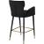 Luxe Velvet Counter Stool with Black Metal Legs & Gold Tips