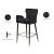 Luxe Velvet Counter Stool with Black Metal Legs & Gold Tips