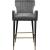 Luxe Velvet Counter Stool with Black Metal Legs & Gold Tips