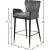 Luxe Velvet Counter Stool with Black Metal Legs & Gold Tips