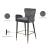 Luxe Velvet Counter Stool with Black Metal Legs & Gold Tips
