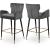 Luxe Velvet Counter Stool with Black Metal Legs & Gold Tips
