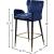 Luxe Velvet Counter Stool with Black Metal Legs & Gold Tips